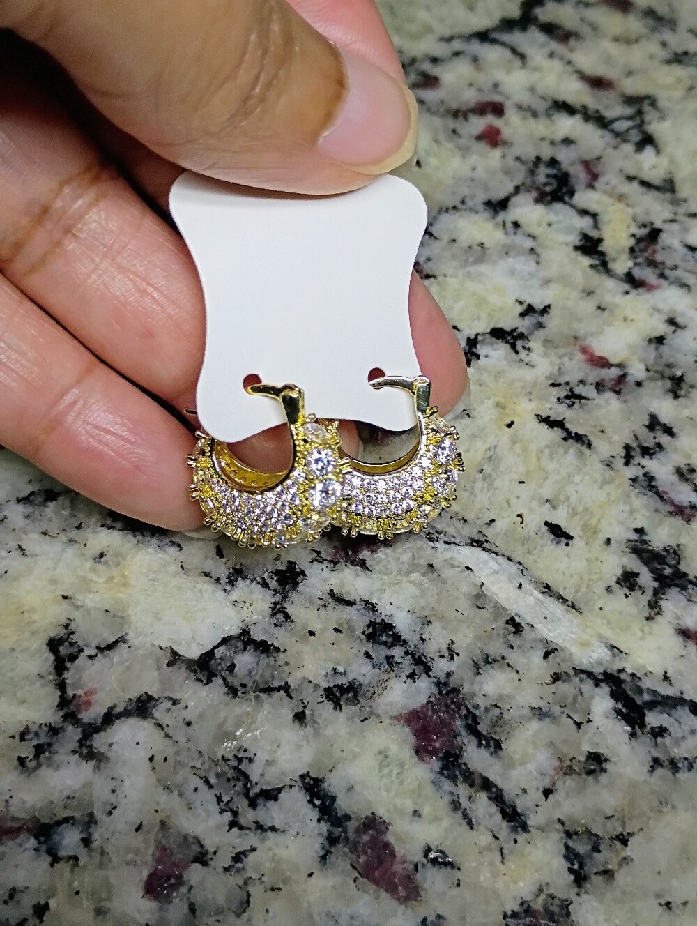New Gold Crystal Pavé Hoop Earrings - Elegant Women's Jewelry